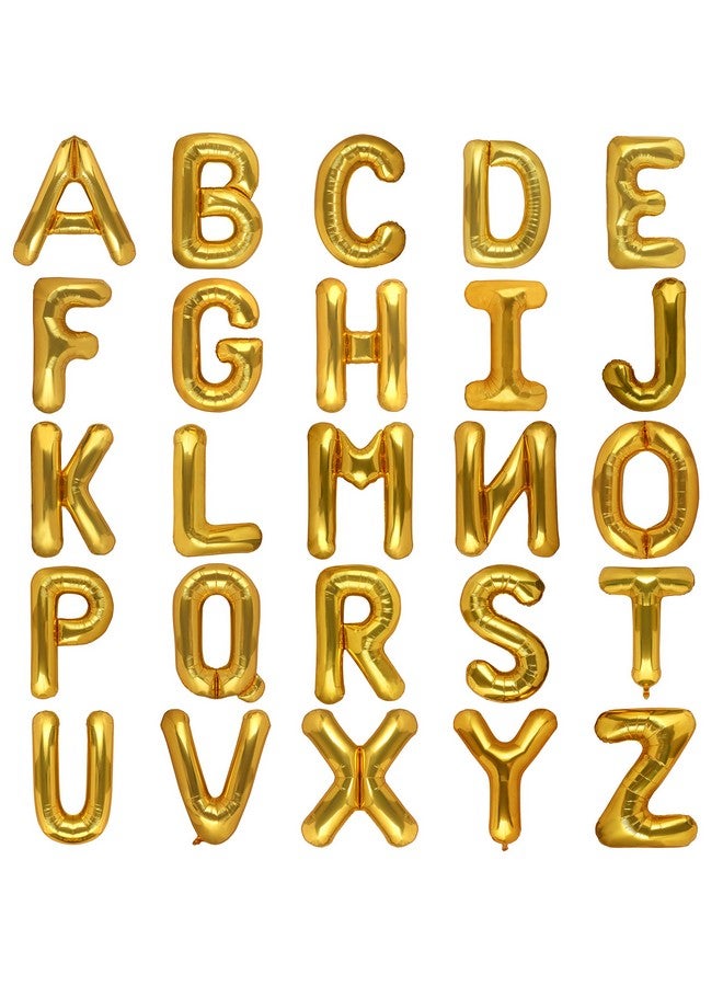 CHANGZHONG 40 Inch Giant Gold Letter A Balloons Birthday Party Decorations Mylar Foil Big Alphabet Helium Balloon - Image 1