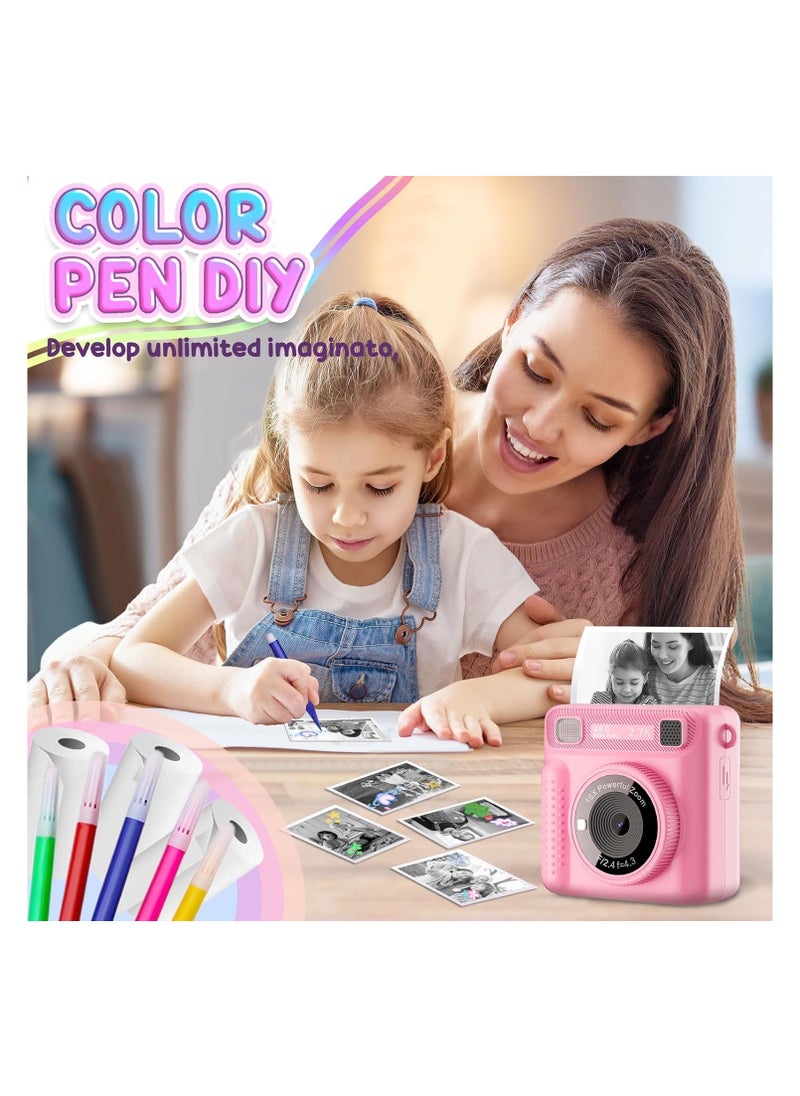 Generic Instant Print Camera for Kids,Instant Camera for Girls Boys,Kids Camera Toys for Toddler 1080P HD Selfie Digital Camera with Print Paper & 32G Card,Birthday Gifts for Girls Age 3-12 Years Old  - Image 4