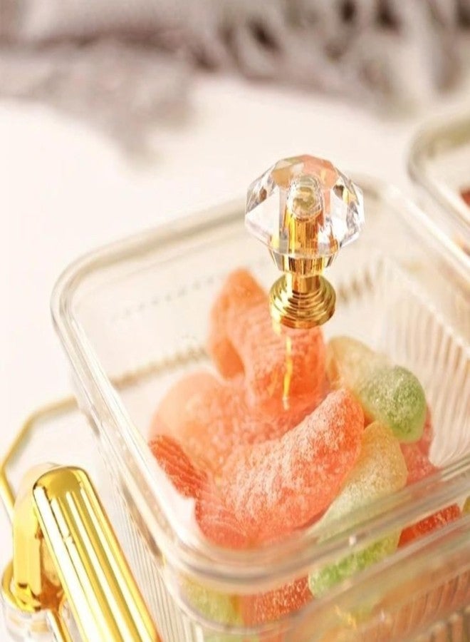 DMDENT Transparent 4 Section Candy Serving Tray with Lid & Handle | Acrylic Dry Fruit & Snack Organizer Box | Multipurpose Table Top Storage Tray - Image 4