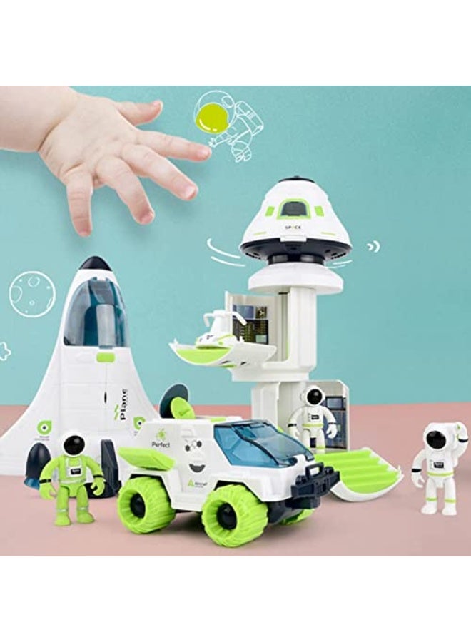 مجموعة اللعب سفينة الفضاء رائد الفضاء، شجرة الصواريخ التظاهرية، مجموعة ألعاب استكشاف الفضاء على كوكب المريخ، لعبة سفينة الفضاء لتقمص الأدوار للبنين والبنات، ألعاب تعليمية للأطفال - Image 3