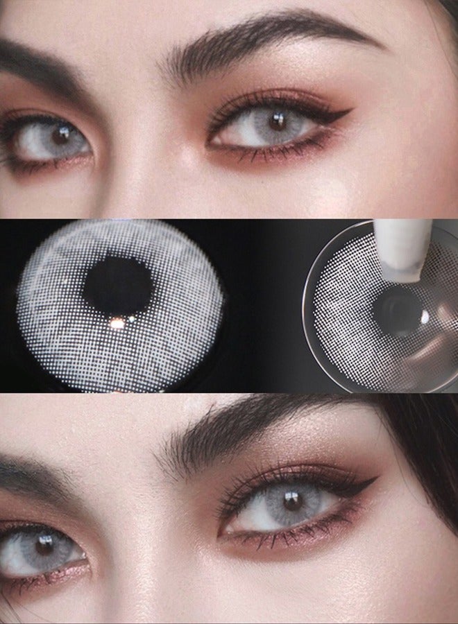 Mill Creek color contact lenses 14.0MM hydrogel lenses can be used for 12 months 1 pair of 2 grey glasses - Image 3