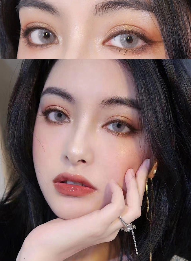 Mill Creek color contact lenses 14.0MM hydrogel lenses can be used for 12 months 1 pair of 2 grey glasses - Image 2