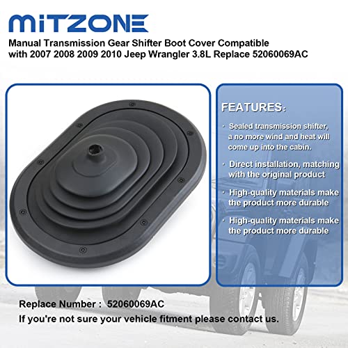 MITZONE غطاء غطاء ناقل الحركة اليدوي MITZONE متوافق مع جيب رانجلر JK 3.8L 2007 2008 2009 2010 استبدال 52060069AC - Image 4