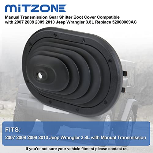 MITZONE غطاء غطاء ناقل الحركة اليدوي MITZONE متوافق مع جيب رانجلر JK 3.8L 2007 2008 2009 2010 استبدال 52060069AC - Image 3