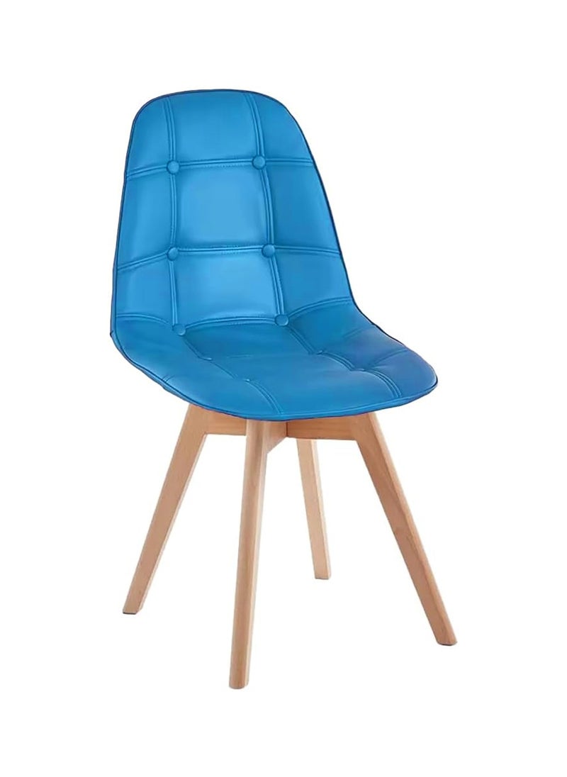 Taimi - Modern Armless Solid Wooden Padded Seat Dining Chair, Office Chair, Desk Chairwith Back Rest Designer Chairs for Kitchen Home Office Lounge Living Room Cushioned Blue - Image 1