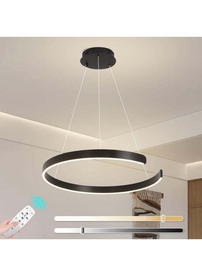 “Modern LED Ring Pendant Light with Remote Control – Dimmable Ceiling Chandelier for Living Room, Adjustable Color Temperature Hanging Light Fixture for Dining Room & Home Decor” - Image 1