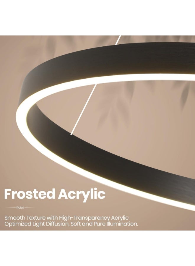 “Modern LED Ring Pendant Light with Remote Control – Dimmable Ceiling Chandelier for Living Room, Adjustable Color Temperature Hanging Light Fixture for Dining Room & Home Decor” - Image 4