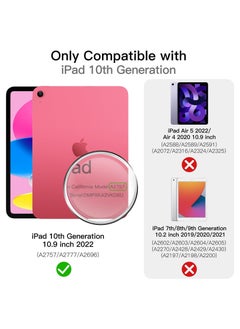 Jetech Magnetic Case For Ipad 10 10.9 Inch 2022 Model 10th Generation Magnetic Attachment Slim Tablet Cover With Auto Wake And Sleep Pink  - Image 2