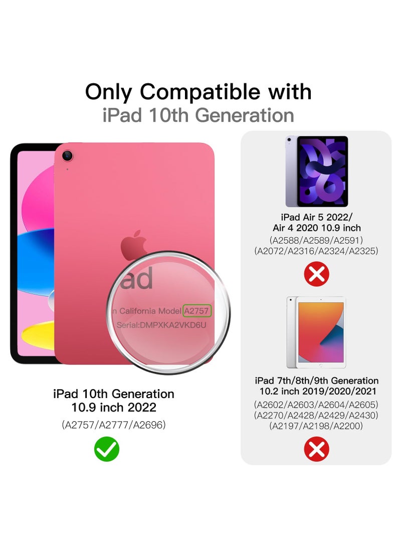 جي تيك حافظة مغناطيسية لجهاز ايباد 10 10.9 بوصة 2022 موديل الجيل العاشر، غطاء كمبيوتر لوحي رفيع مع خاصية الاستيقاظ والنوم التلقائي، وردي - Image 2