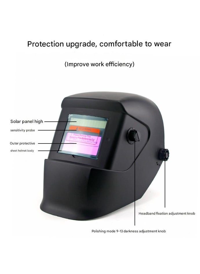 Spark Large Viewing Auto Darkening Welding Helmet True Color Solar Powered Weld Hood Wide Shade For TIG MIG Arc Welder  - Image 3