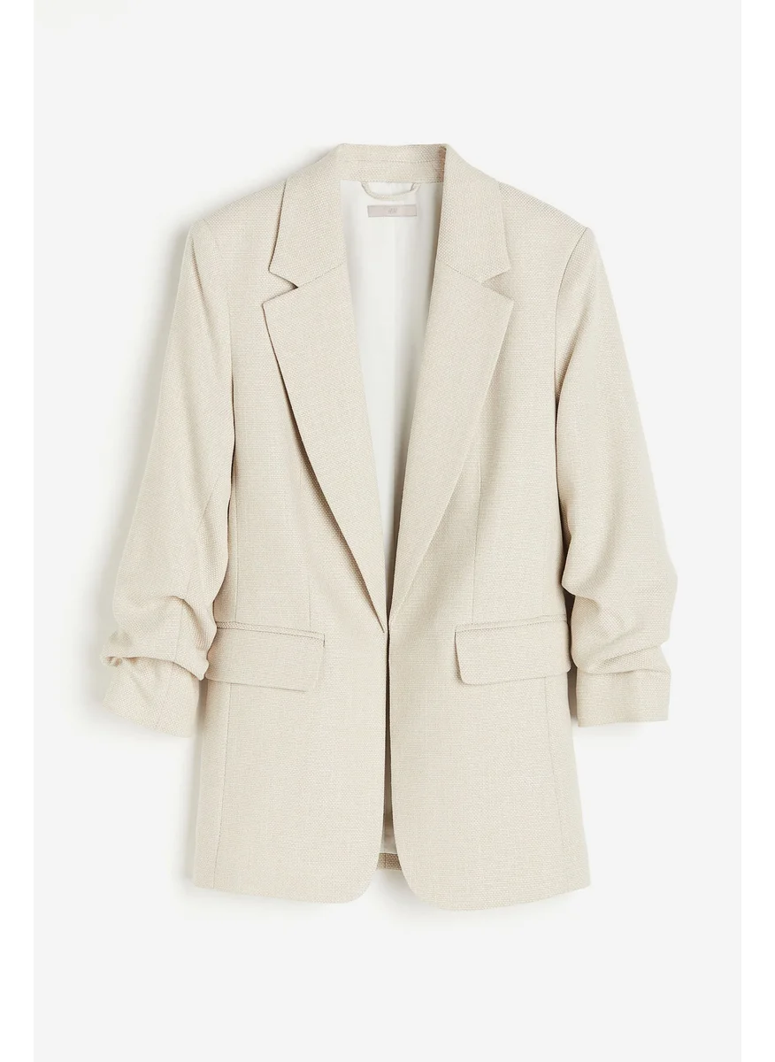 H&M Gathered-Sleeve Blazer