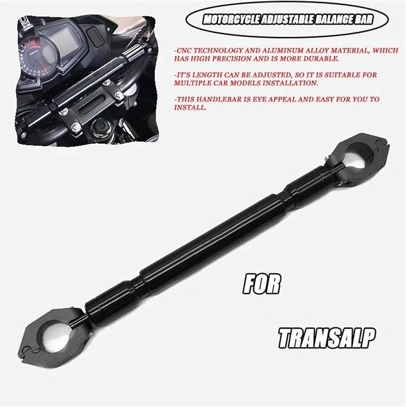 شريط عرضي داعم لمقود دراجة نارية من الألومنيوم CNC أسود لـ TRANSALP شريط التوازن - Image 3
