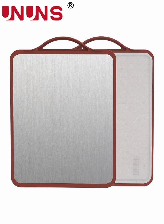 UNUNS Double Sided Cutting Board,304 Stainless Steel Cutting Boards for Kitchen with Juice Groove, Dishwasher Safe, Knife friendly, Grinding Area 41*30.5 CM - Image 1