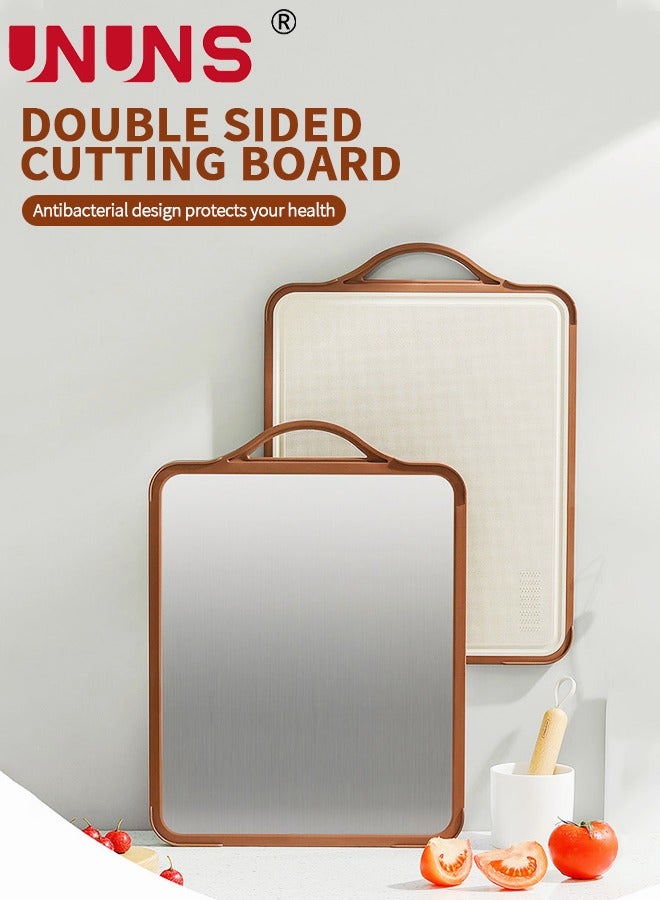 UNUNS Double Sided Cutting Board,304 Stainless Steel Cutting Boards for Kitchen with Juice Groove, Dishwasher Safe, Knife friendly, Grinding Area 41*30.5 CM - Image 2