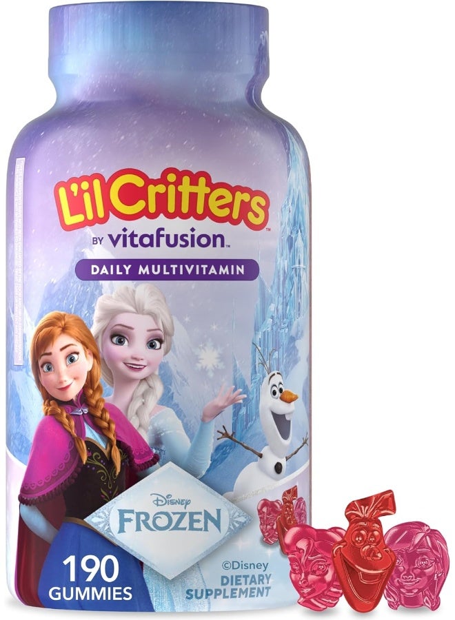 Lil Critters جيلي متعدد الفيتامينات للأطفال من ليل كريترز بنكهة التوت المتنوعة، مناسب للأطفال من عمر 2 سنة فما فوق، جيلي متعدد الفيتامينات من ديزني مع 11 عنصر غذائي أساسي، 95-190 يوم من الإمداد، 190 جيلي - Image 1