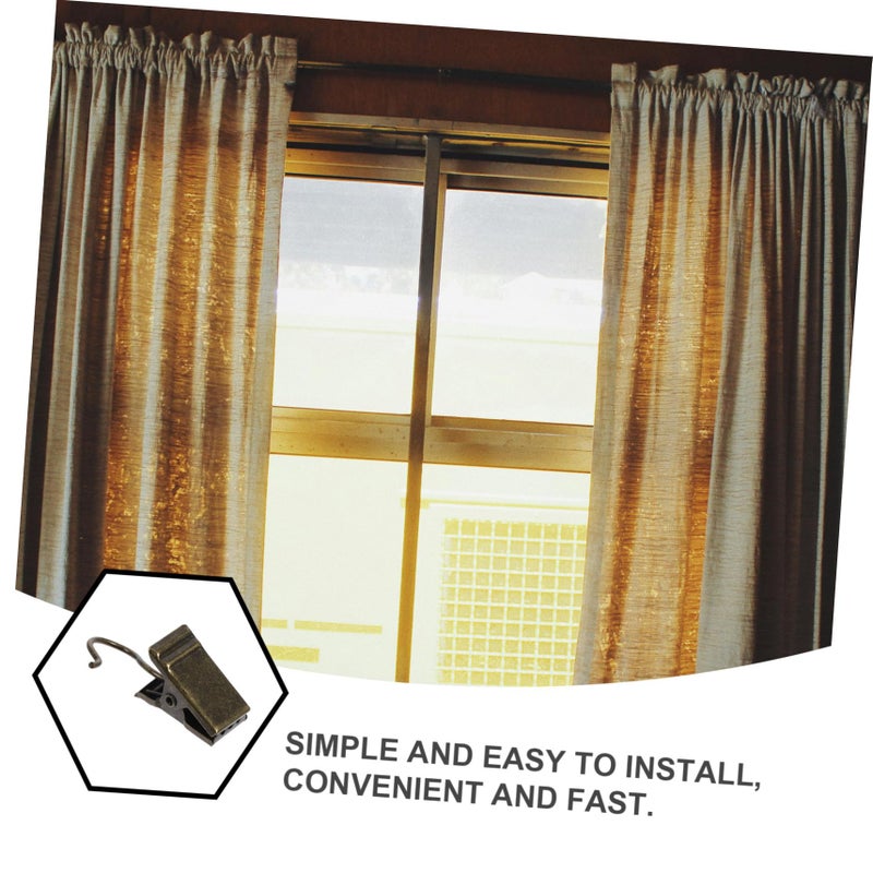 Brown Shower Curtain Clips 25 Pack Iron Hooks For Bathroom And Outdoor Use - Image 4