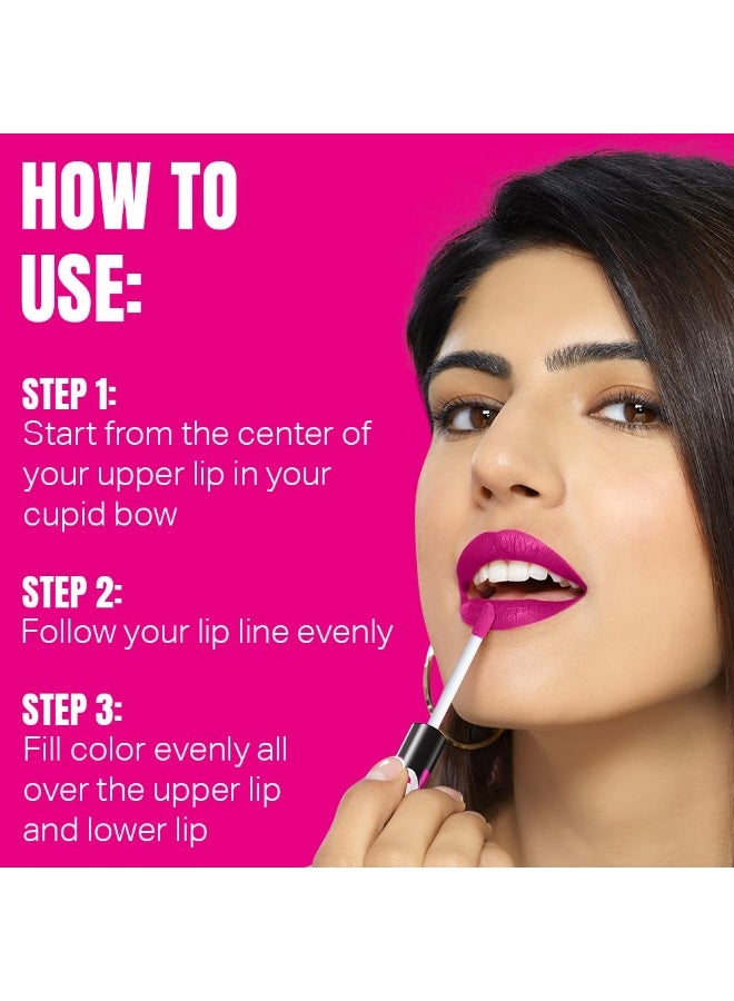 Elle 18 Lit Lip Matte Finish Wanderlust Red 16 hrs Long Lasting Liquid Lipstick Smudge and Transfer Proof Lipstick One stroke application Quick Drying 5 6 ml - Image 5