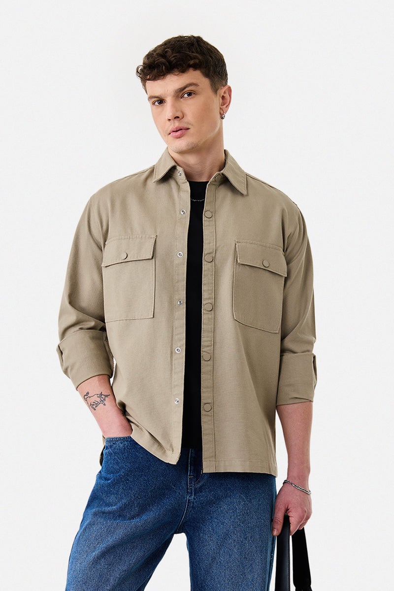 SNITCH Relaxed Fit 100% Cotton Overshirt - Image 1