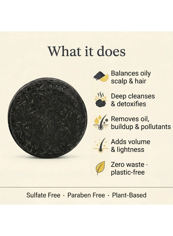 Nyrvana Activated Charcoal & Lime Shampoo Bar For Oily Scalp & Hair 80G - Image 5