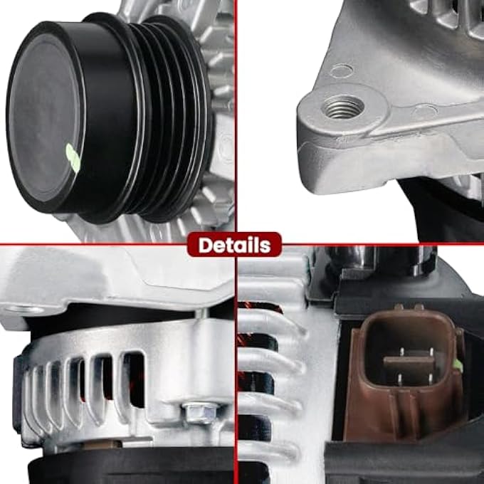 AOTPAT Alternator L4 for:-Toyota Camry 2010 2011 Le Se Xle Base 2.5L, 12V 100Amp 4-Grooves With Pulley Replacement OE# 27060-0V060 104210-2650 11516 1042102650 27060-0V060-84 270600V06084 270600V060 - Image 5