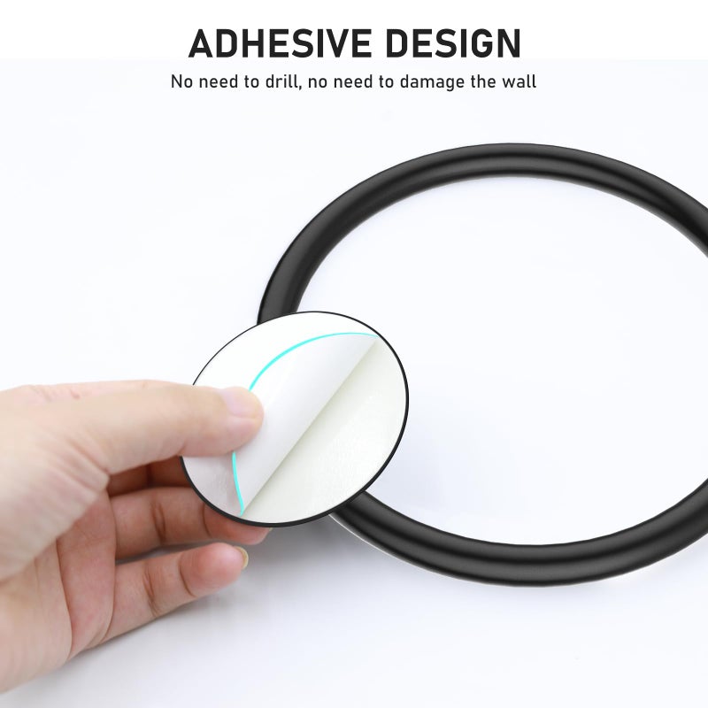 SetSail Adhesive Towel Holder for Bathroom Wall Matte Black Hand Towel Ring Stainless Steel Towel Hanger for Bathroom, Kitchen - Image 3