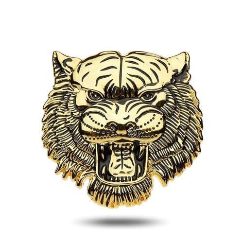 OAN 3D Chrome Emblem Automotive Car, Bike Badges Logo Self Adhesive Sticker (Tiger, Gold) - Image 1