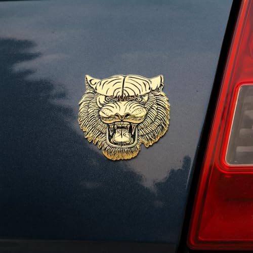 OAN 3D Chrome Emblem Automotive Car, Bike Badges Logo Self Adhesive Sticker (Tiger, Gold) - Image 2