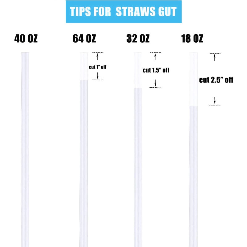 Greant 6 Pack Replacement Straws for Hydro Flask Straw Lid Wide Mouth Bottle, 9.8''L X 0.33'' W, for Hydroflask Wide Mouth Flex Straw Cap, Plastic, Cuttable - Image 4