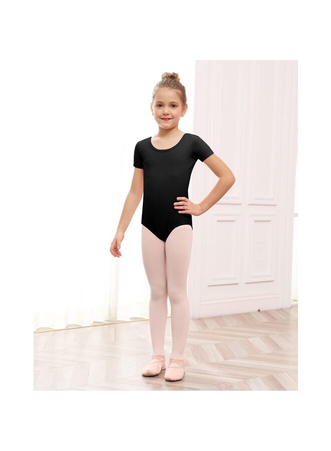 Gymnastics Leotard, Girls Toddler Ballet Leotard with Bow Back Gymnastics Dancewear, A Unique Bow Back Design Cotton Children's Dancewear, Practice Toddler Tutu (120-Black) - Image 5