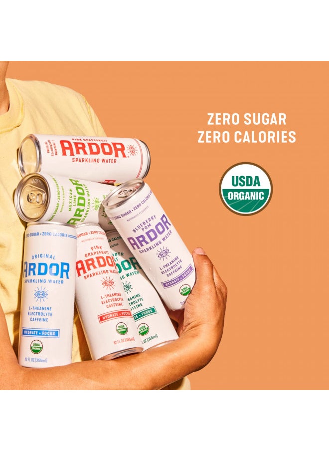 Ardor ARDOR ENERGY Sparkling Water Tropical Mango 12 pack with 100mg Organic Caffeine from Green Tea & 200mg Organic L-Theanine (Focus & Calm). No Sugar. No Calories. Vegan. Gluten Free.  - Image 4