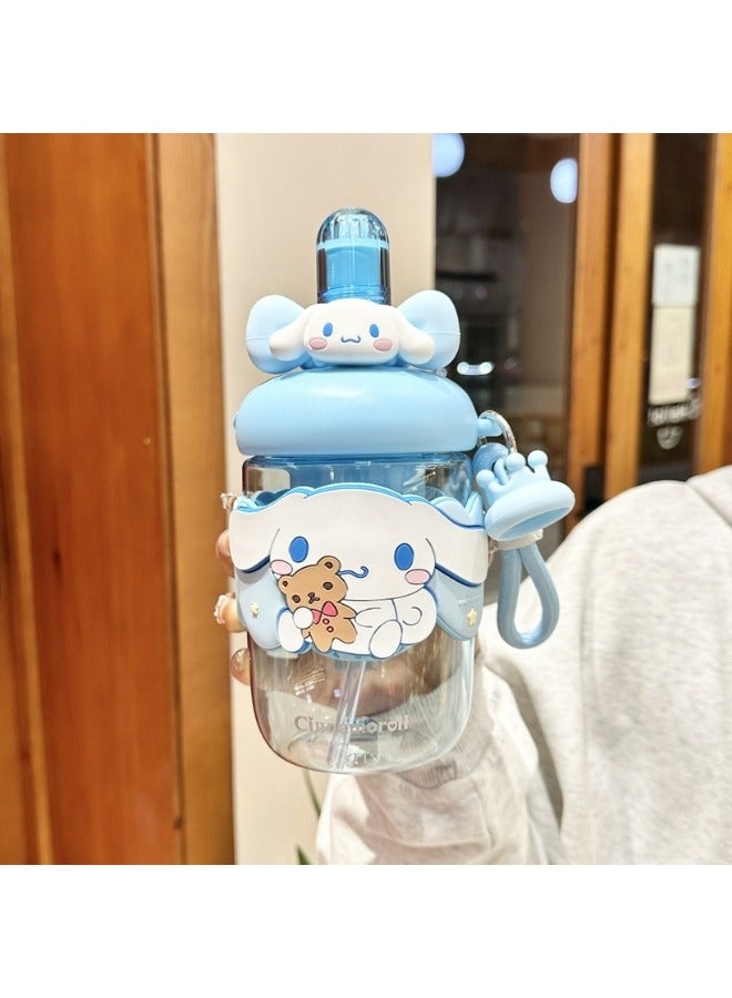 Cinnamoroll Kids Water Bottle, Cute Cartoon Design, Blue Portable Drink Container with Strap  - Image 2