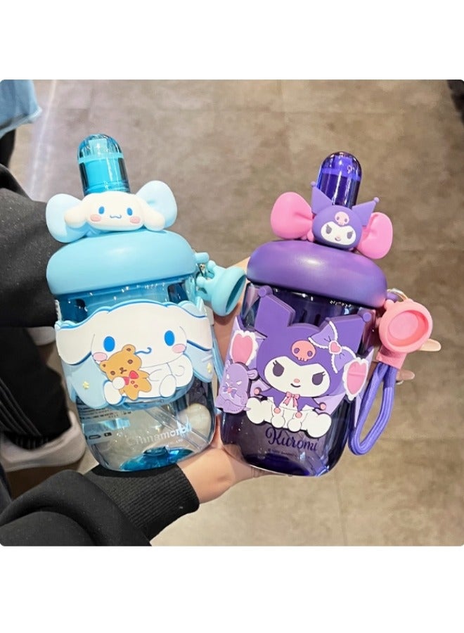 Cinnamoroll Kids Water Bottle, Cute Cartoon Design, Blue Portable Drink Container with Strap  - Image 3