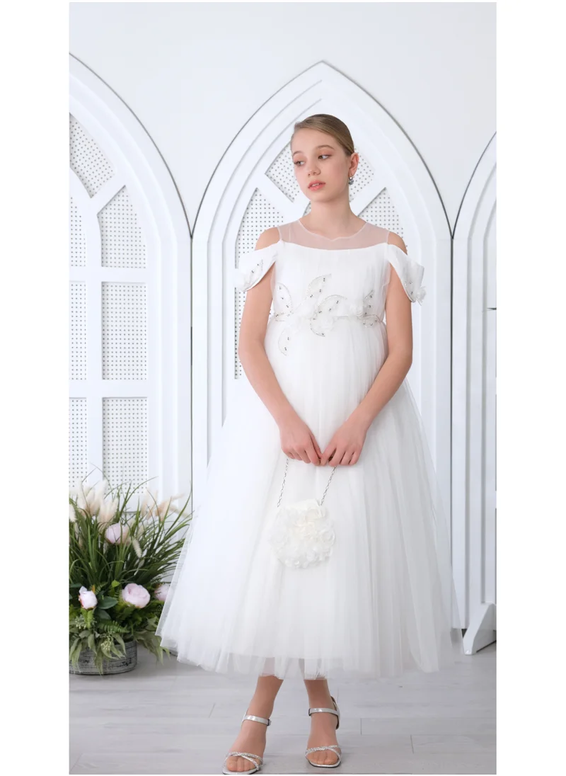 VIA BAMBINO Flower Teen Dress White 3143