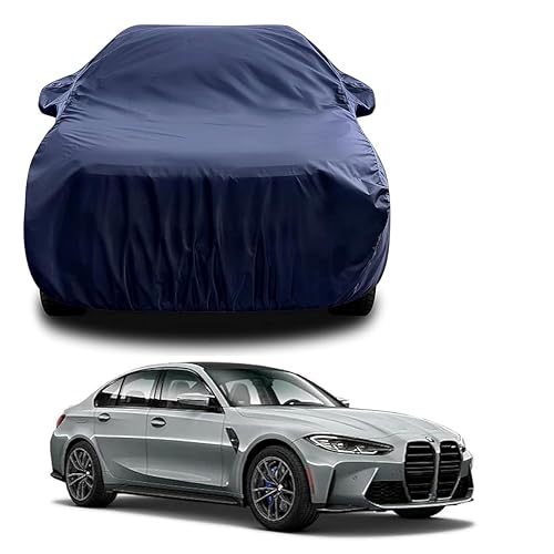 Sulfar 100% Water Resistant Car Body Cover Compatible with Mirror for BMW M3 (Triple Stitched, Full Bottom Elastic, Navy Blue) - Image 1