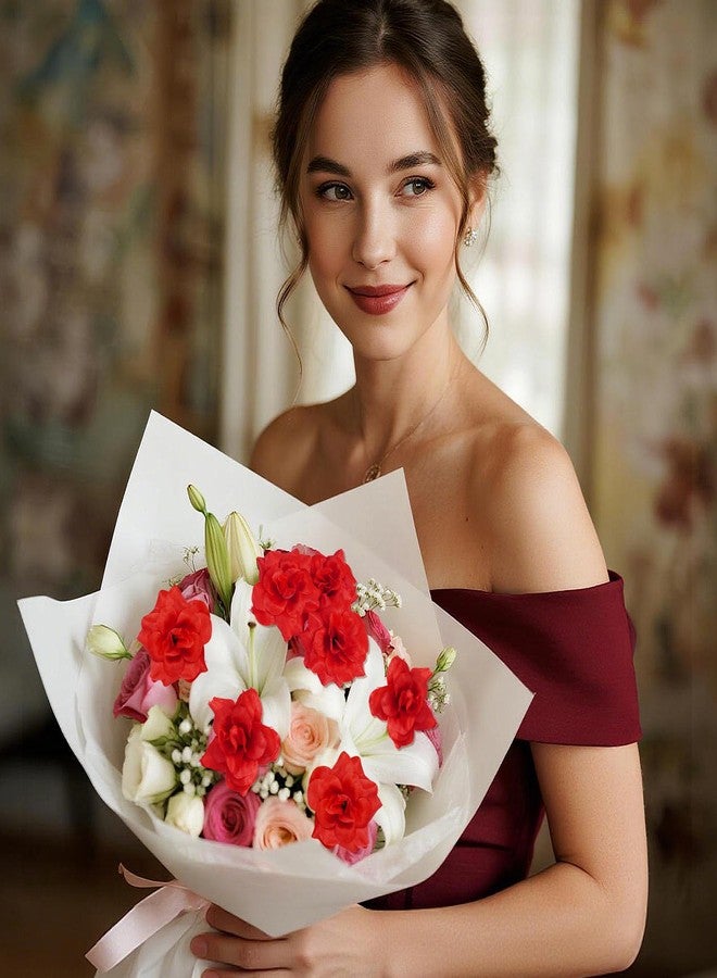 phnydreg 50PCS Artificial Roses Heads 1.97In Silk Blooms Fake Flowers for Wedding Centerpieces Cake Craft Home Garland Decoration - Image 4