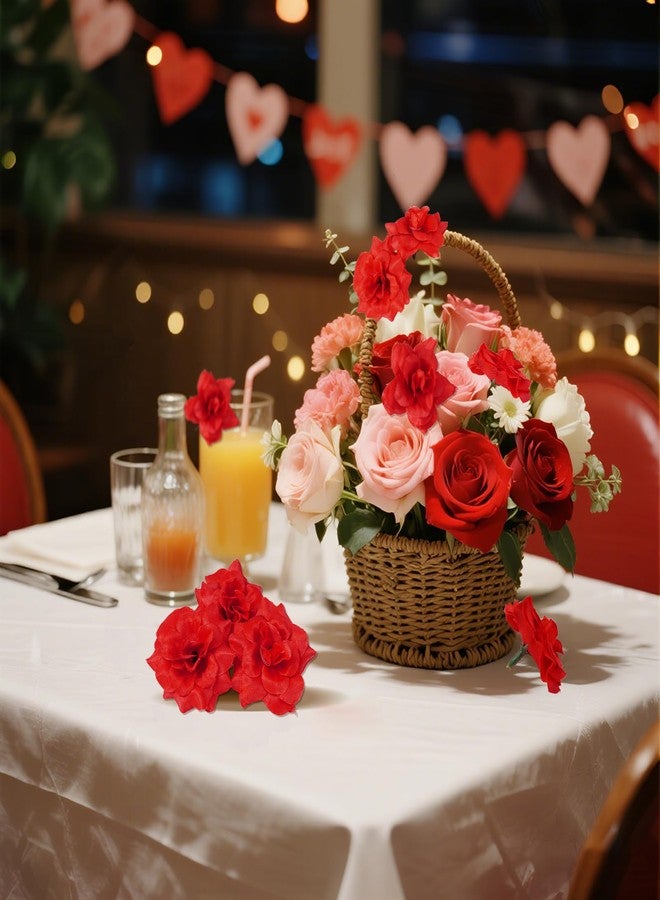 phnydreg 50PCS Artificial Roses Heads 1.97In Silk Blooms Fake Flowers for Wedding Centerpieces Cake Craft Home Garland Decoration - Image 5