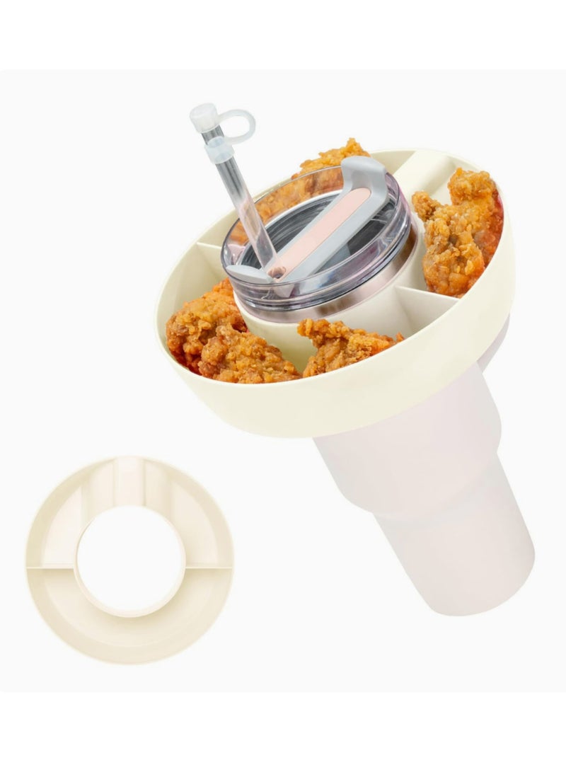 Snack Bowl for Stanley 40 oz Tumbler with Handle, Tumbler Snack Tray Compatible with Stanley Cup 40 oz with Handle, Reusable Snack Ring for Stanley Cup Accessories,Snack Bowl Cream  - Image 1