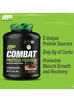 MusclePharm Musclepharm, Combat Protein Powder, 25g Protein, 4.1Lbs, Chocolate Milk, 52 Servings  - Image 2