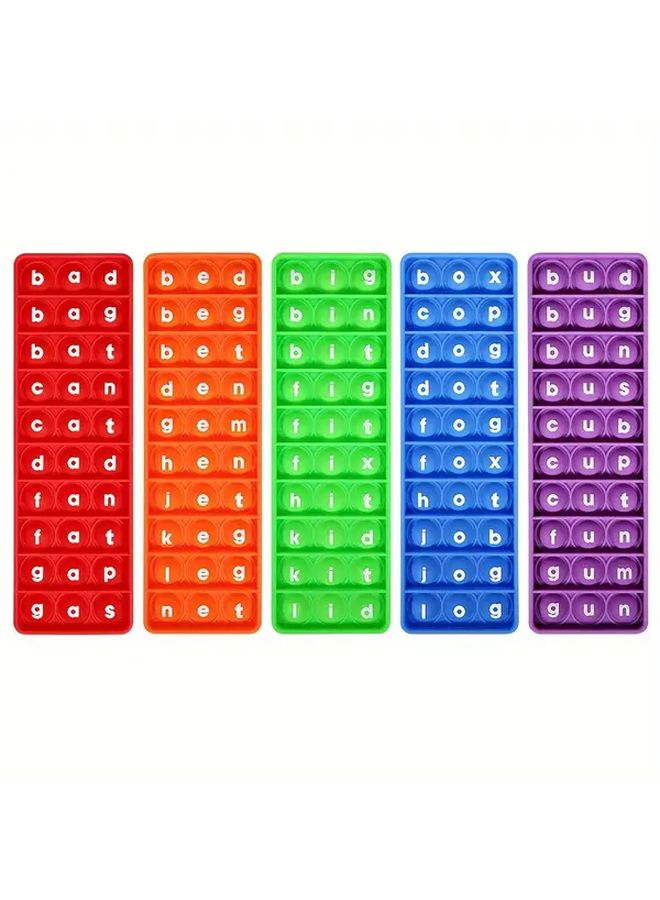 CVC Word Phonics Game Set With 5pcs Pop Toys Flashcards Learn To Read Teaching Resources - Image 4