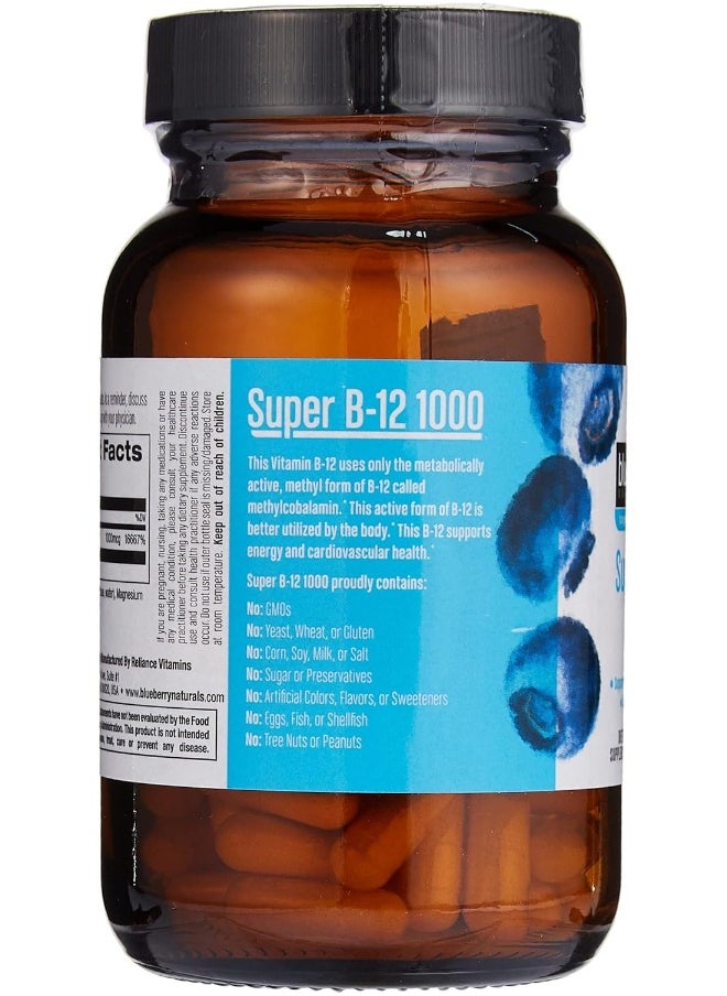 blueberry NATURALS - سوبر ب12 1000MCG 100 كبسولة - Image 1