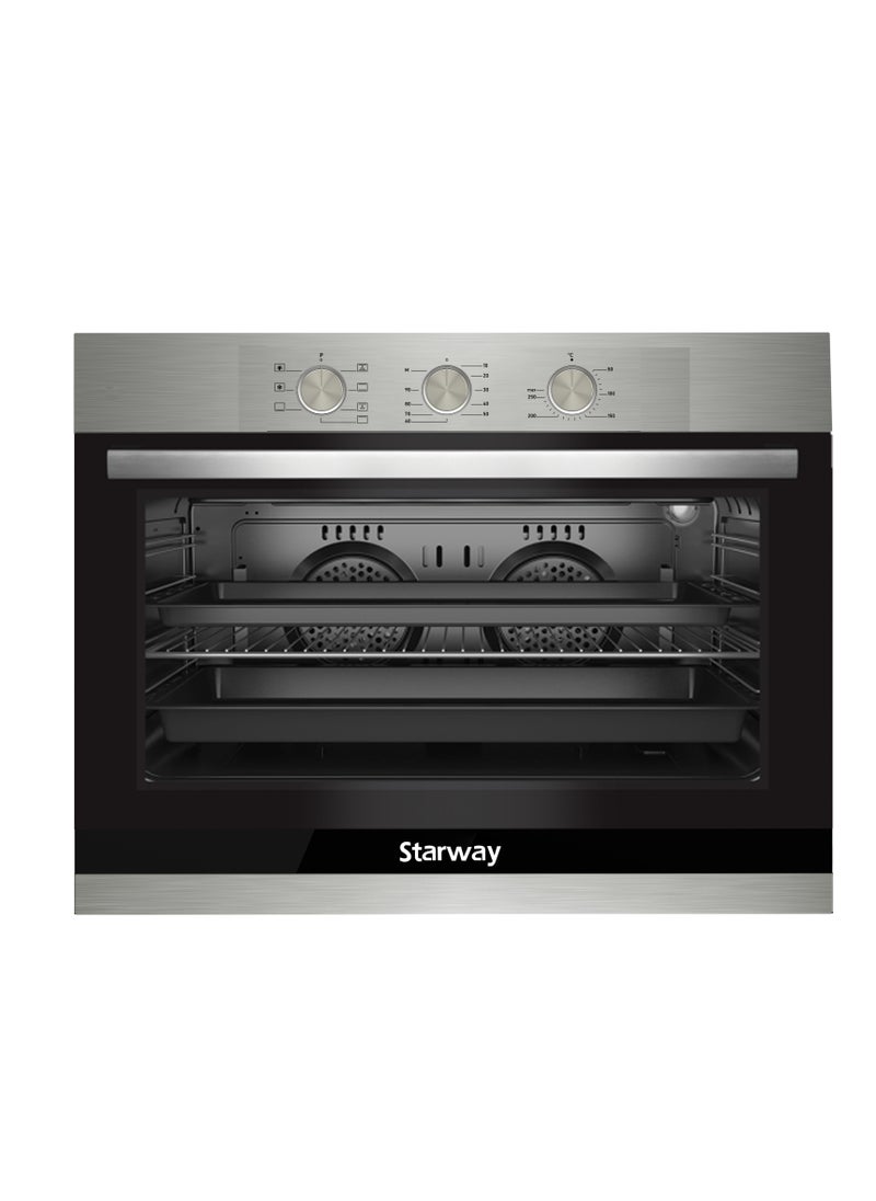 Starway - Starway Built-In Electric Oven, Large Capacity, 73 Liter, With Grill , 6 Cooking Program, 90x60cm, Timer, 2 Fans, 2 Trays , Easy To Clean Material, High Quality - Image 1