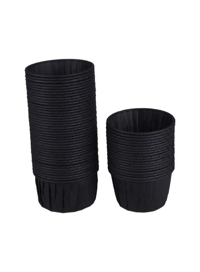 WYBOT Baking Cup Cupcake Liners 60PCS Paper Small Cake Holder Oil-Proof Non-Stick Muffin Cup Party Favors Baking Cups Supplies for Home Dessert Shop (Black)  - Image 1