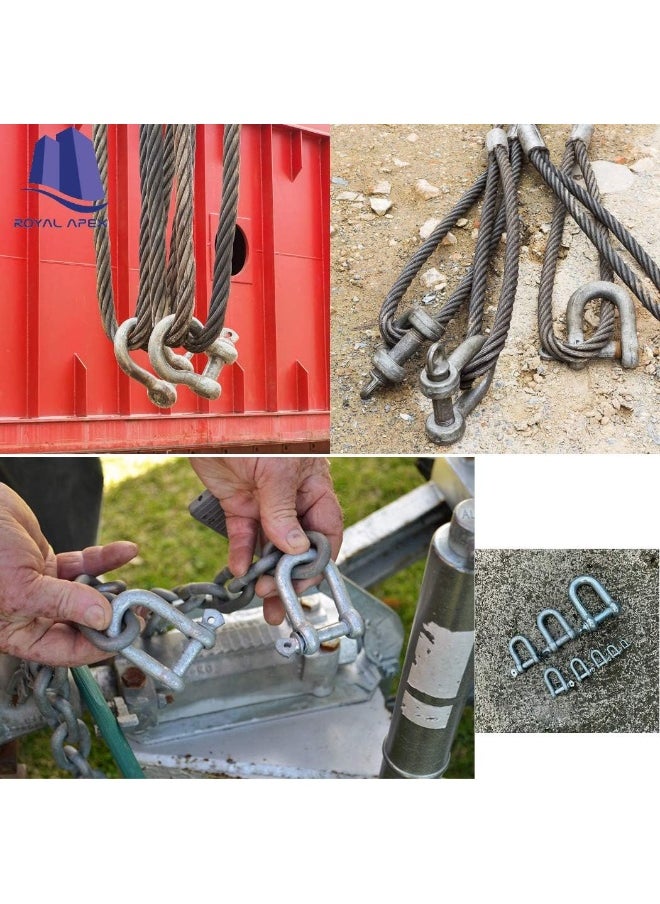 Royal Apex Galvanized Iron (GI) D Ring Shackle Lock, Shackle Hook Clip for Heavy Duty Construction, Chain Link Tow, Marine Shackles, Gym Hook and Vehicle Recovery & DIY Projects (Pack of 2, 6mm)  - Image 4