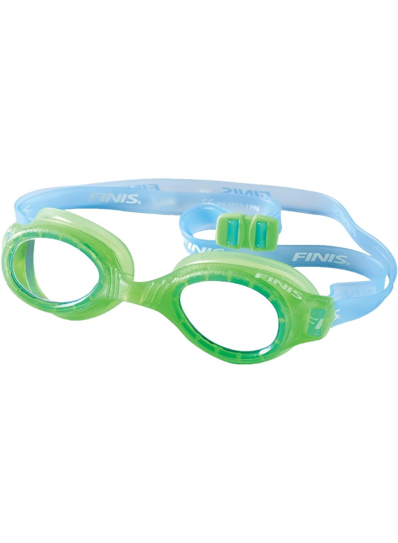FINIS H2 Perfromance Swim Goggles - Ages 3-6 - UV Protection - Anti-Fog Lenses - Leak-Proof - Soft Silicone - Green/Clear - Image 1