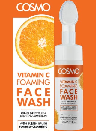 Cosmo Skin Care Vitamin C Orange Foaming Face Wash For Refines Skin Texture & Brightens Complexion Built-in Brush 175ml, For Men & Women, Deep Clean, Facewash, All Skin Types - view 2