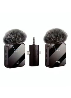 Tx DW 3-in-1 Wireless Lavalier Microphone for Live Video Recording – F11-2 | Clear Audio, Easy Setup, Long-Range Connectivity for Smartphones, Cameras, and PCs | Ideal for Vlogging, Streaming, Interviews, and More  - Image 1