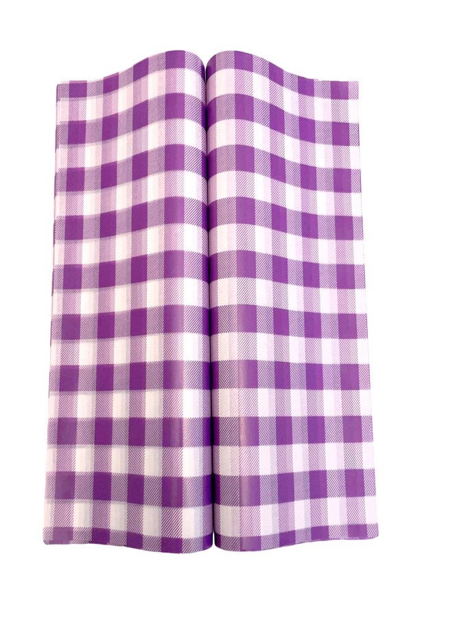 Suiwen 150pcs Purple Checkered Wax Paper, Food Picnic Paper, Greaseproof Paper,Waterproof Dry Hamburger Paper Liners Wrapping Tissue for Plastic Food Basket 25 * 22cm (9.8 * 8.6inch) - Image 1