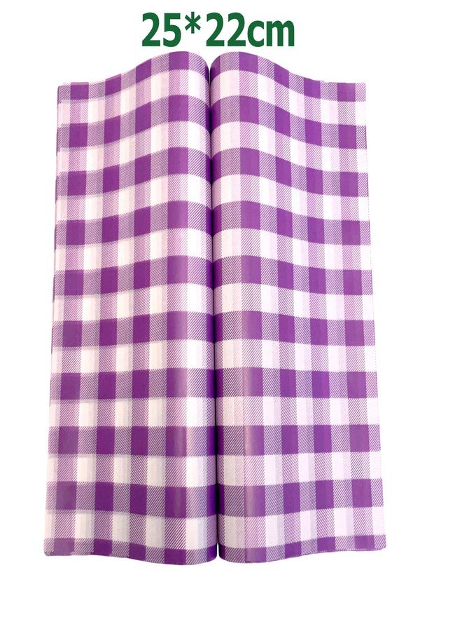 Suiwen 150pcs Purple Checkered Wax Paper, Food Picnic Paper, Greaseproof Paper,Waterproof Dry Hamburger Paper Liners Wrapping Tissue for Plastic Food Basket 25 * 22cm (9.8 * 8.6inch) - Image 2