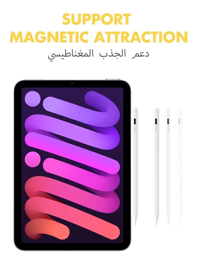 تشورود قلم رصاص سريع التعبئة قلم رصاص iPad 2018-2025 قلم رصاص iPad Pro 11/12.9 3/4/5 Gen iPad Mini 5/6 iPad 6/7/8 iPad Air 3/4/5 (White) - Image 5