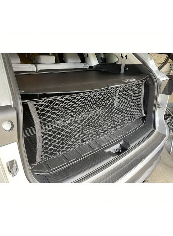 Black Heavy Duty Cargo Net with Hooks Adjustable Elastic Trunk Organizer for SUV Car Truck - Image 5